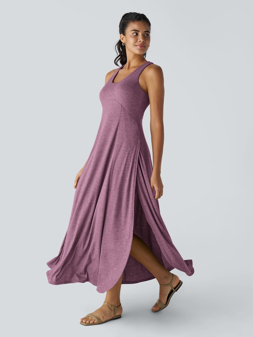 HALARA U Neck Flowy Maxi Casual Tank Dress